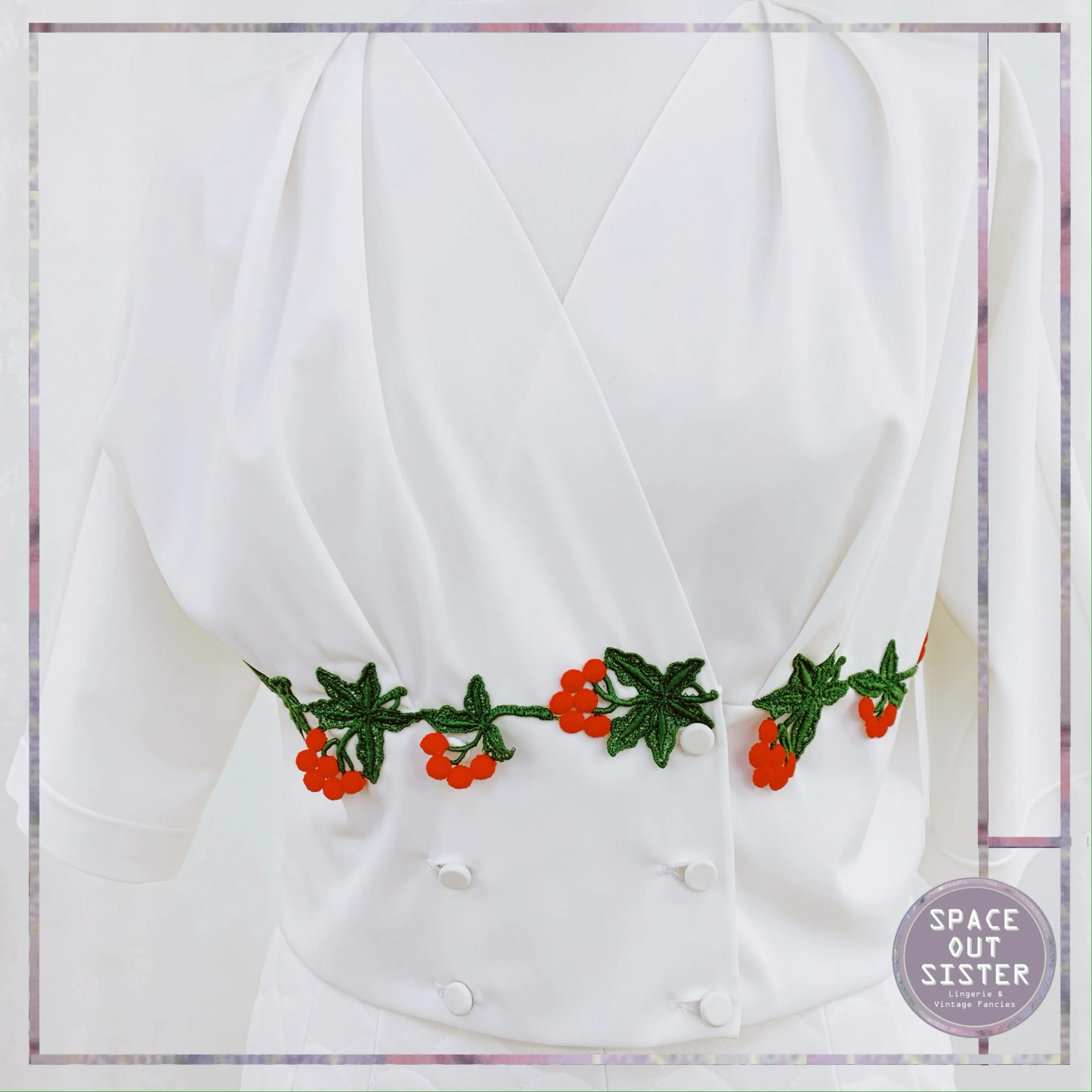 1950s Quilted Cherry Two Piece