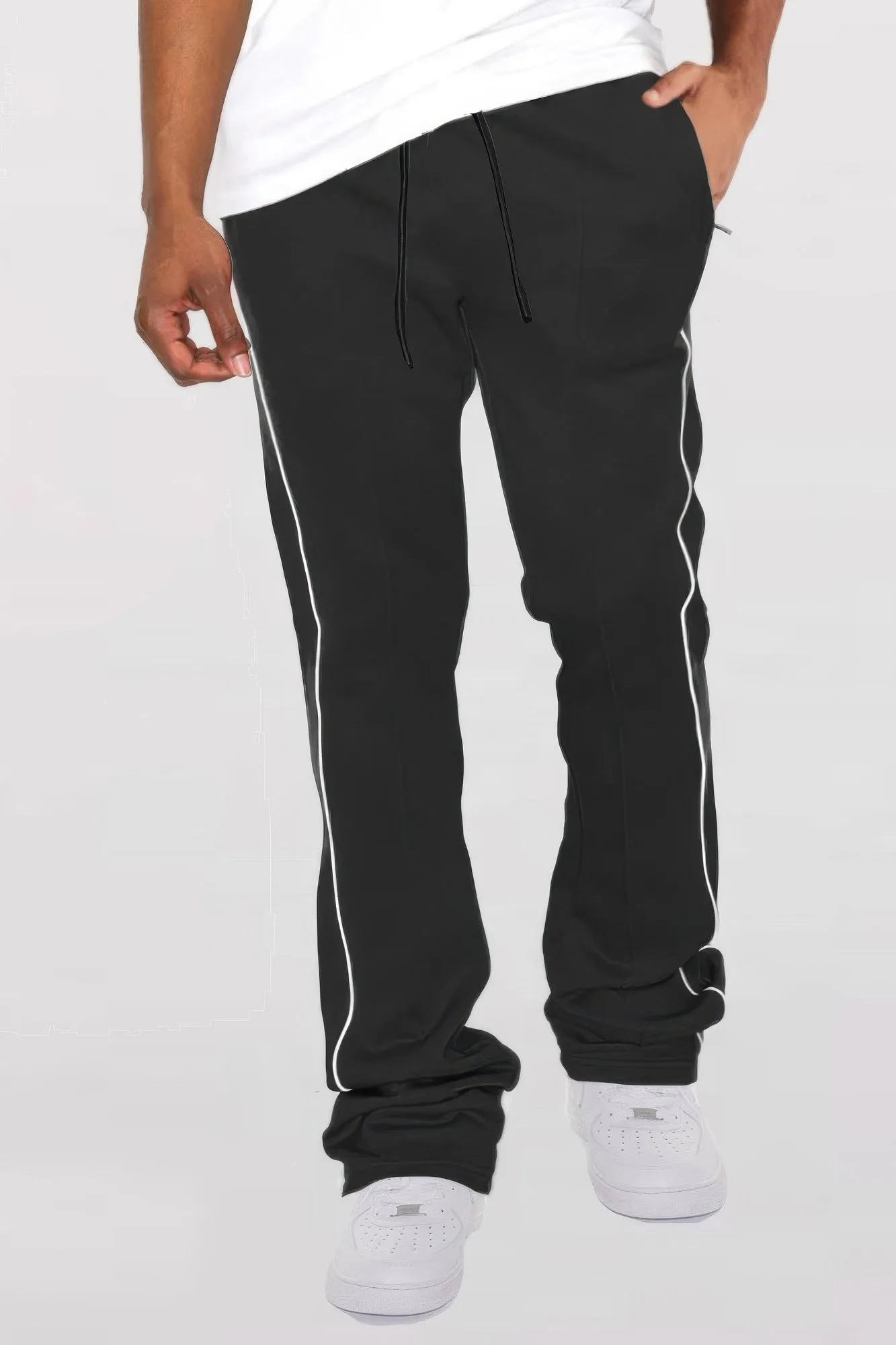 6 COLORS | Mens Side Pipe Stacked Flare Pants