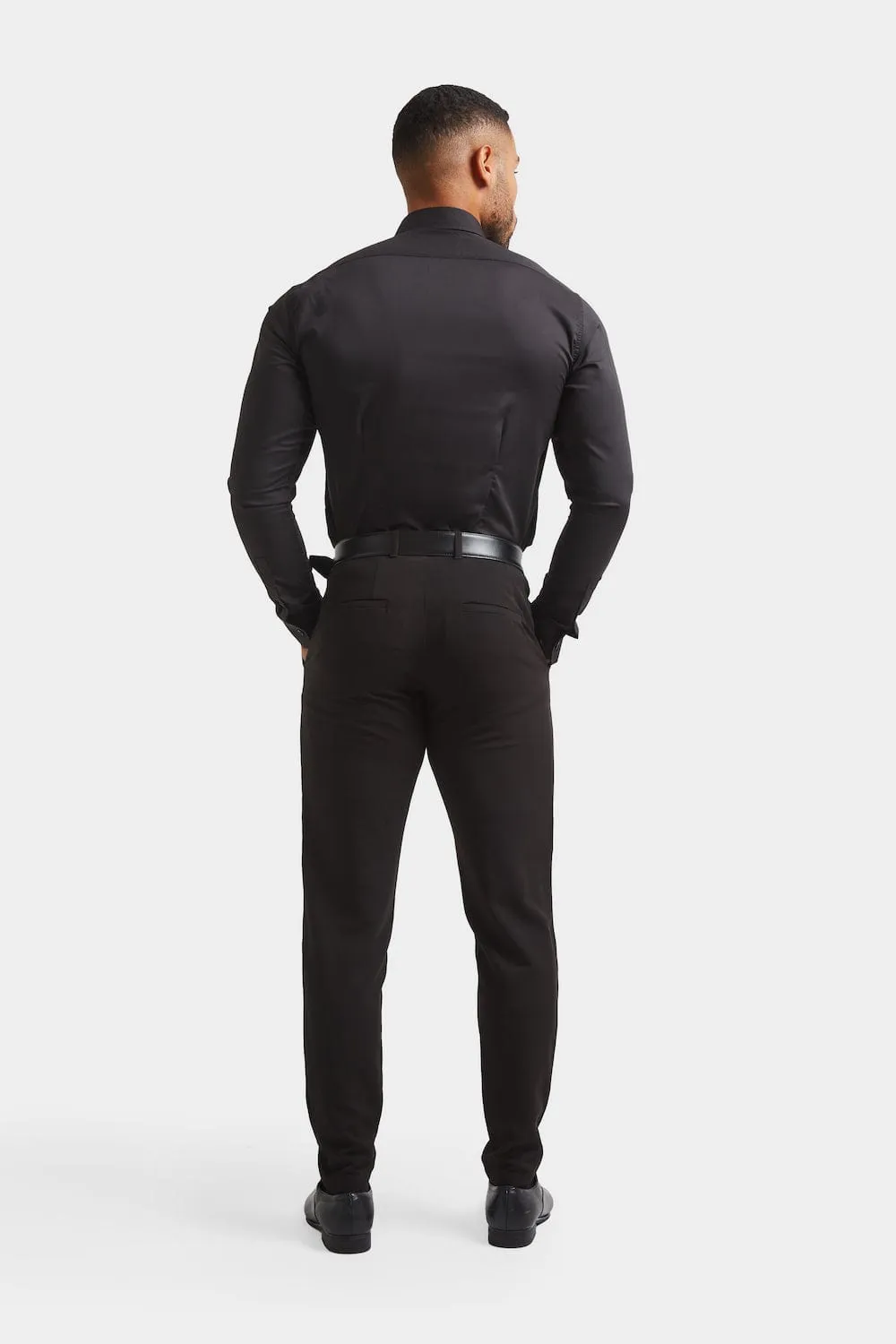 Athletic Fit Dress Shirt in Black