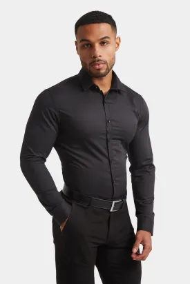 Athletic Fit Dress Shirt in Black