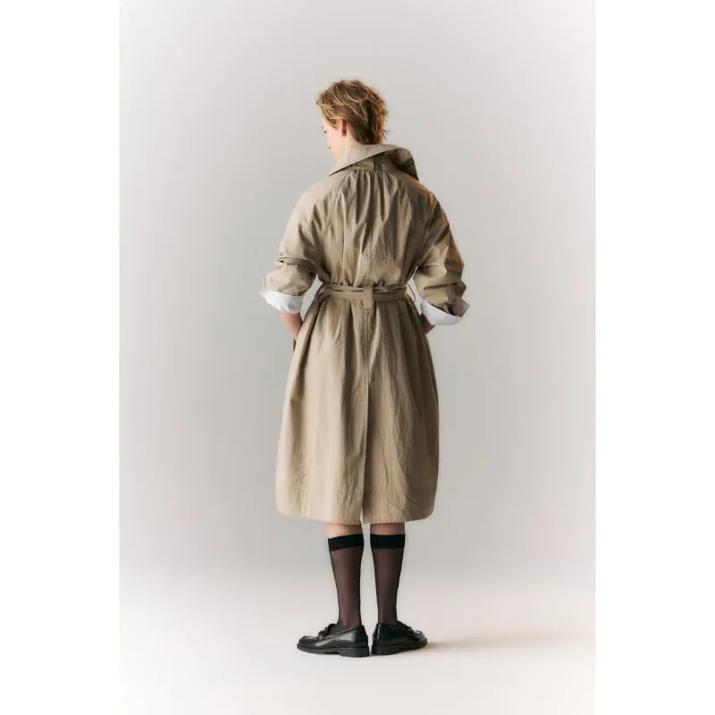 Barbour Garbo Ladies Showerproof Trench Coat - Light Sand/Rosemary Tartan