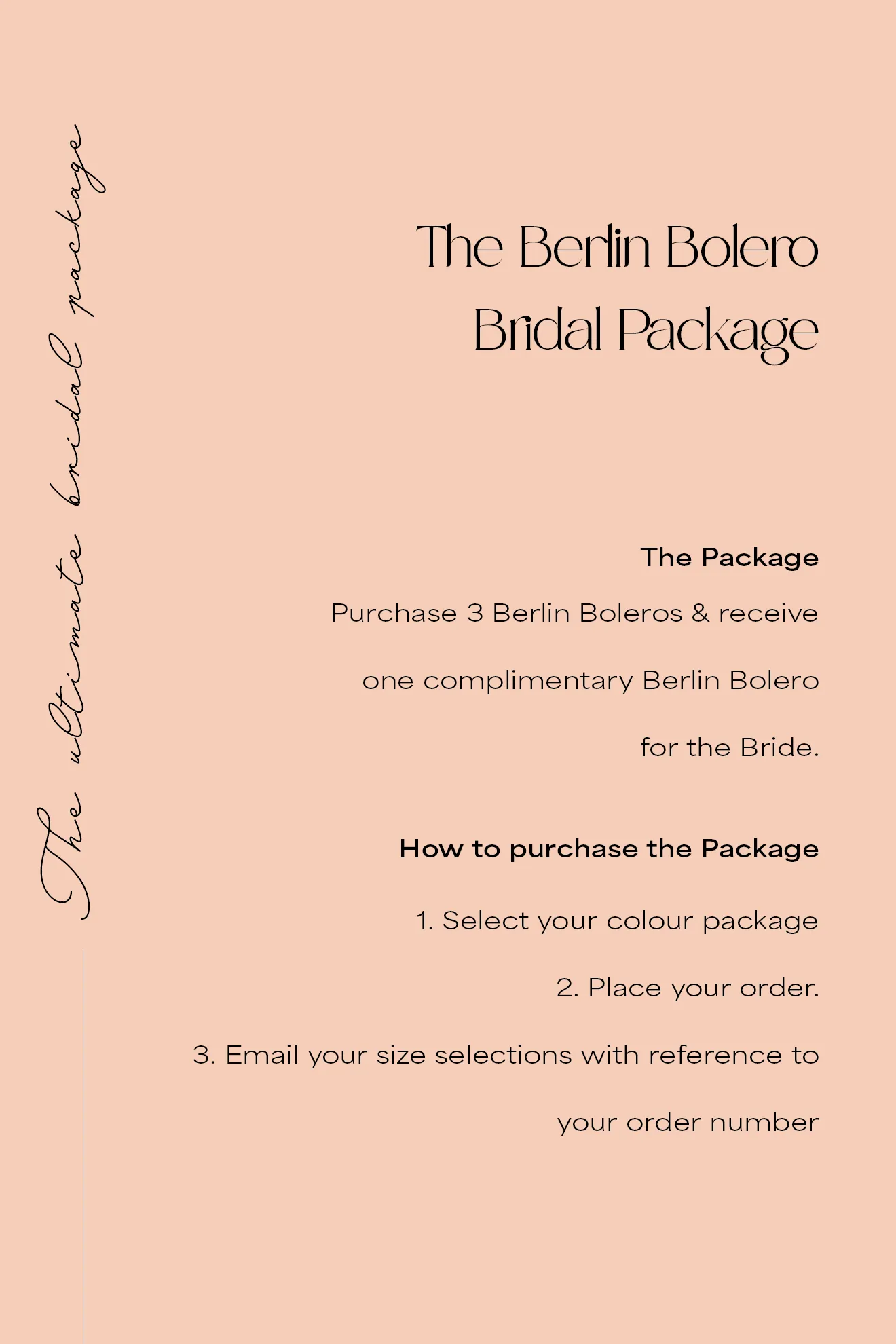 Berlin Bridal Package - 3 x Boleros   1 complimentary