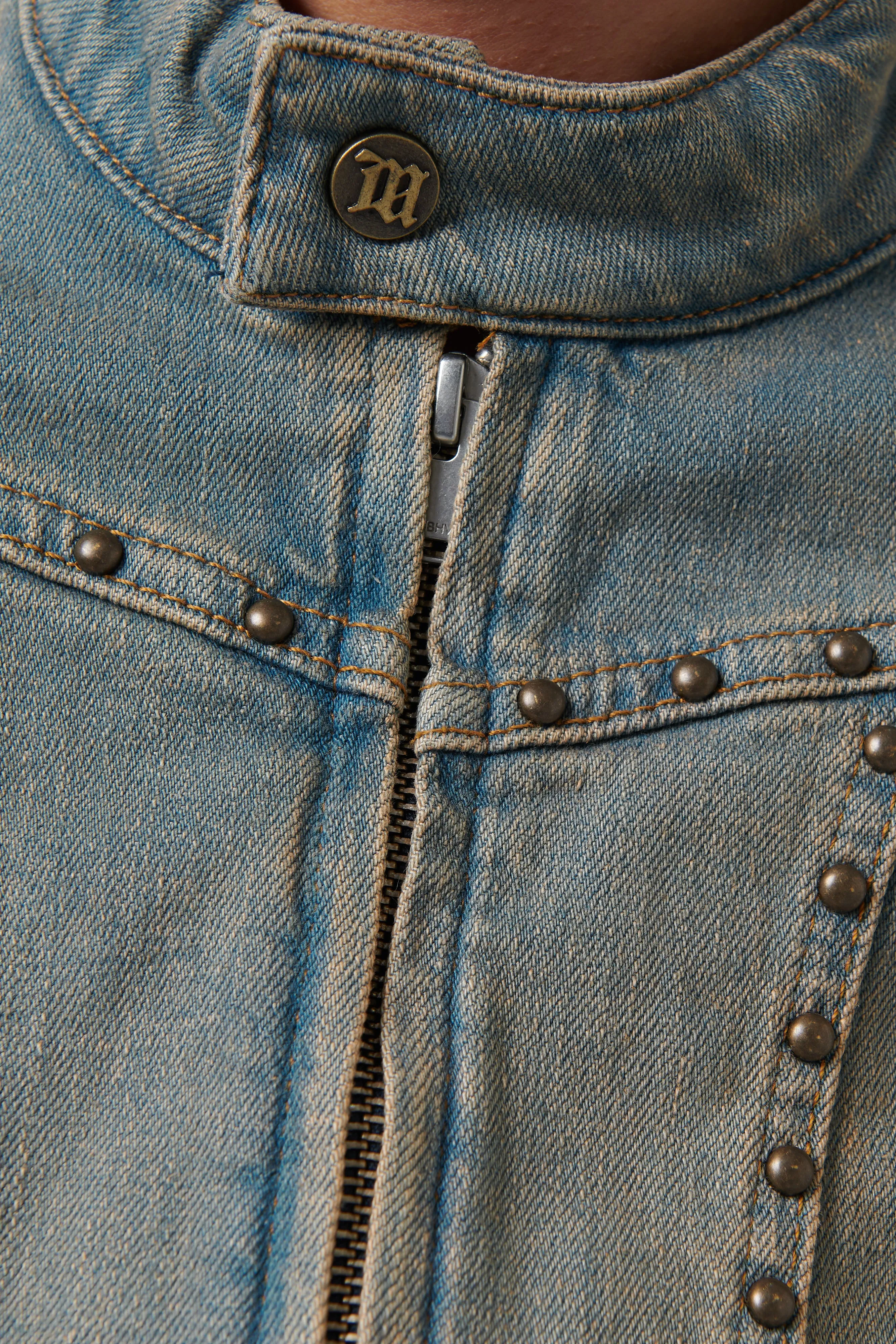 Blue Studded Denim Jacket