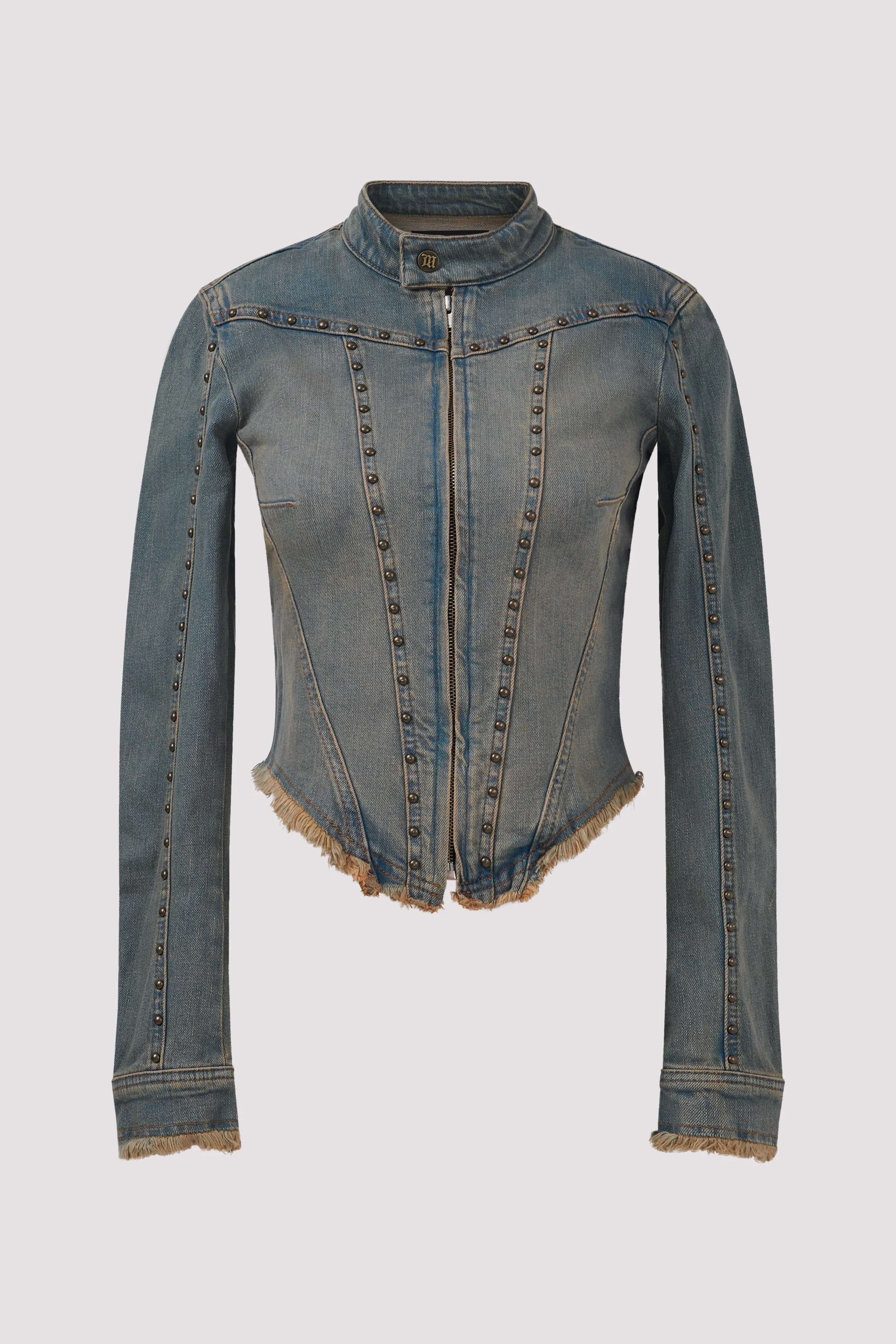 Blue Studded Denim Jacket