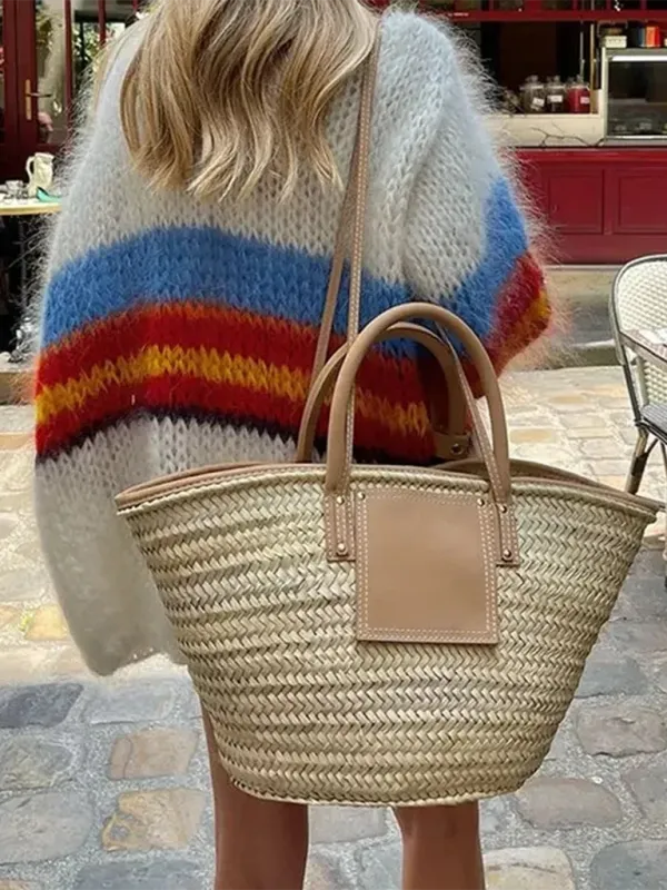 Blue Zone Planet |  Abby's Striped Loose Knitted Big Sleeve Cardigan