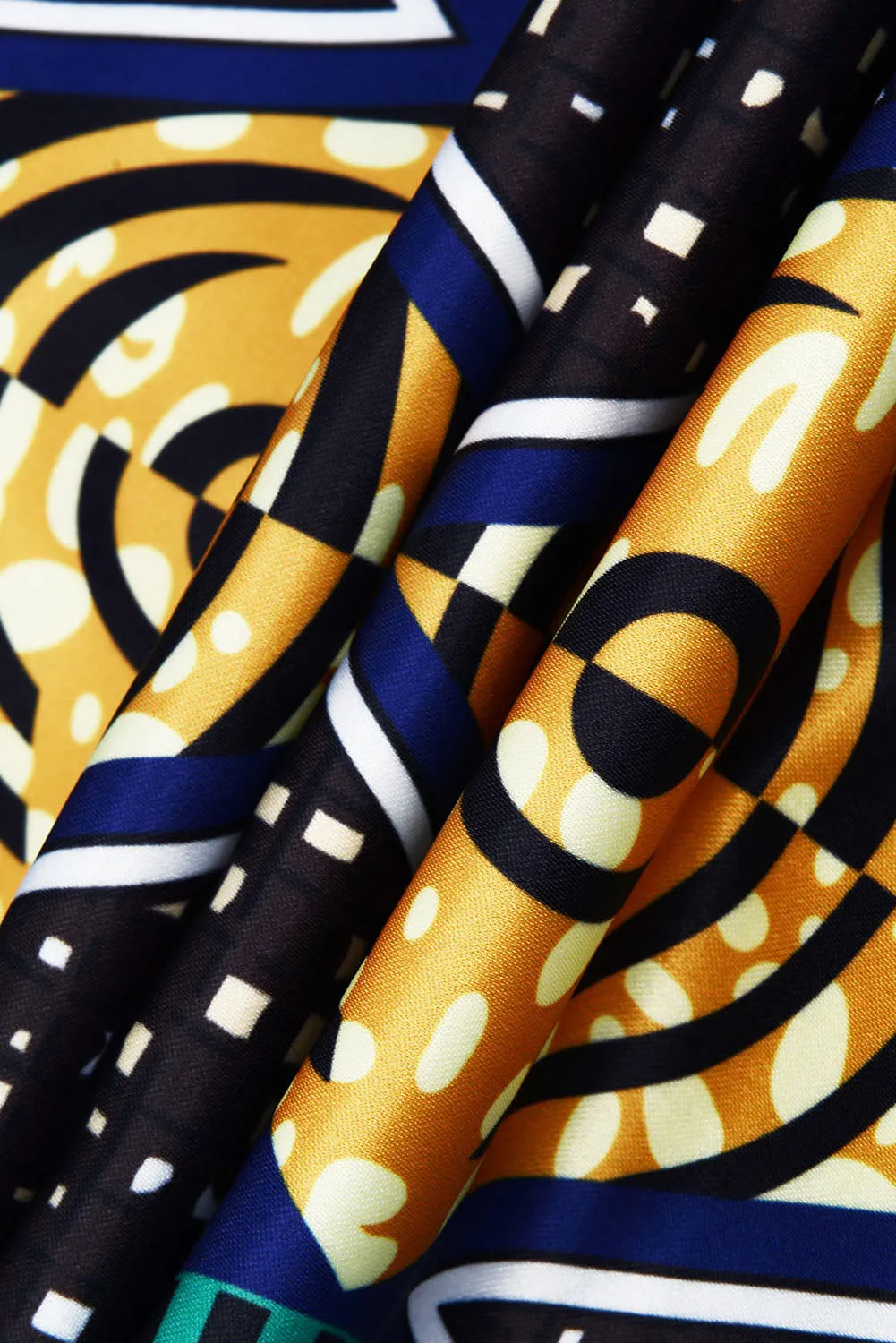 Chic Circle Diamond African Print Maxi Skirt
