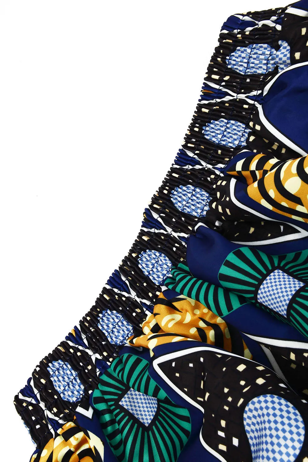Chic Circle Diamond African Print Maxi Skirt