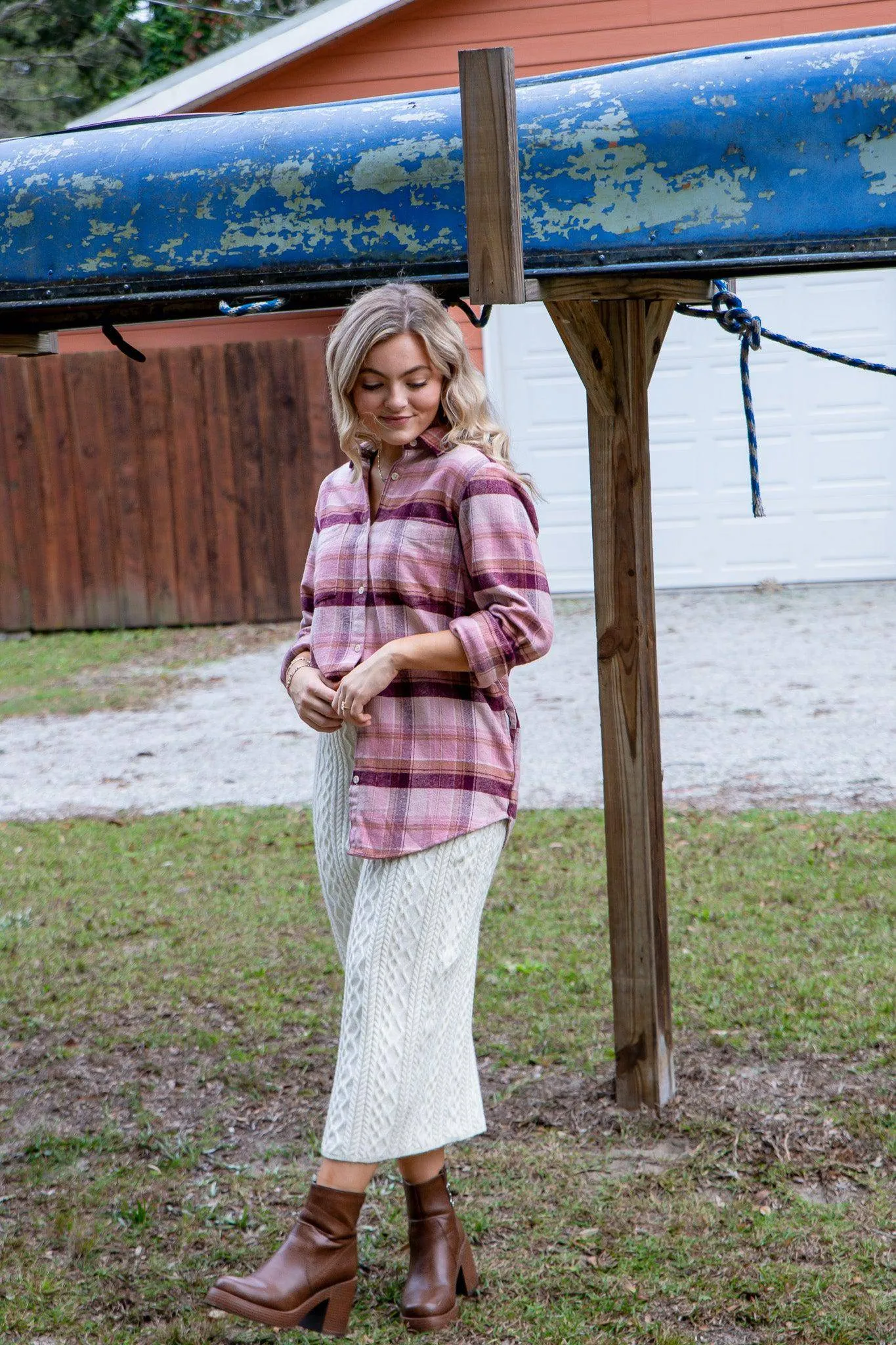 Cozy Up Cream Cable Knit Midi Skirt