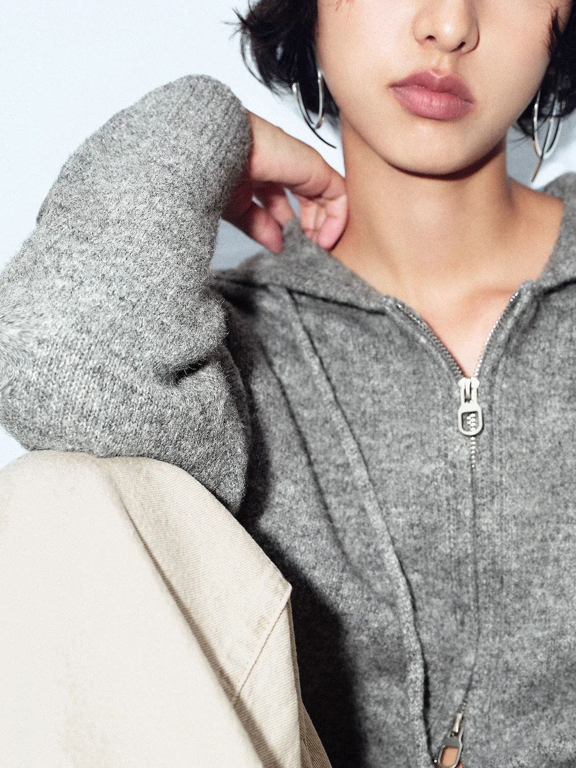 Crew Neck Loose Knitted Cardigans