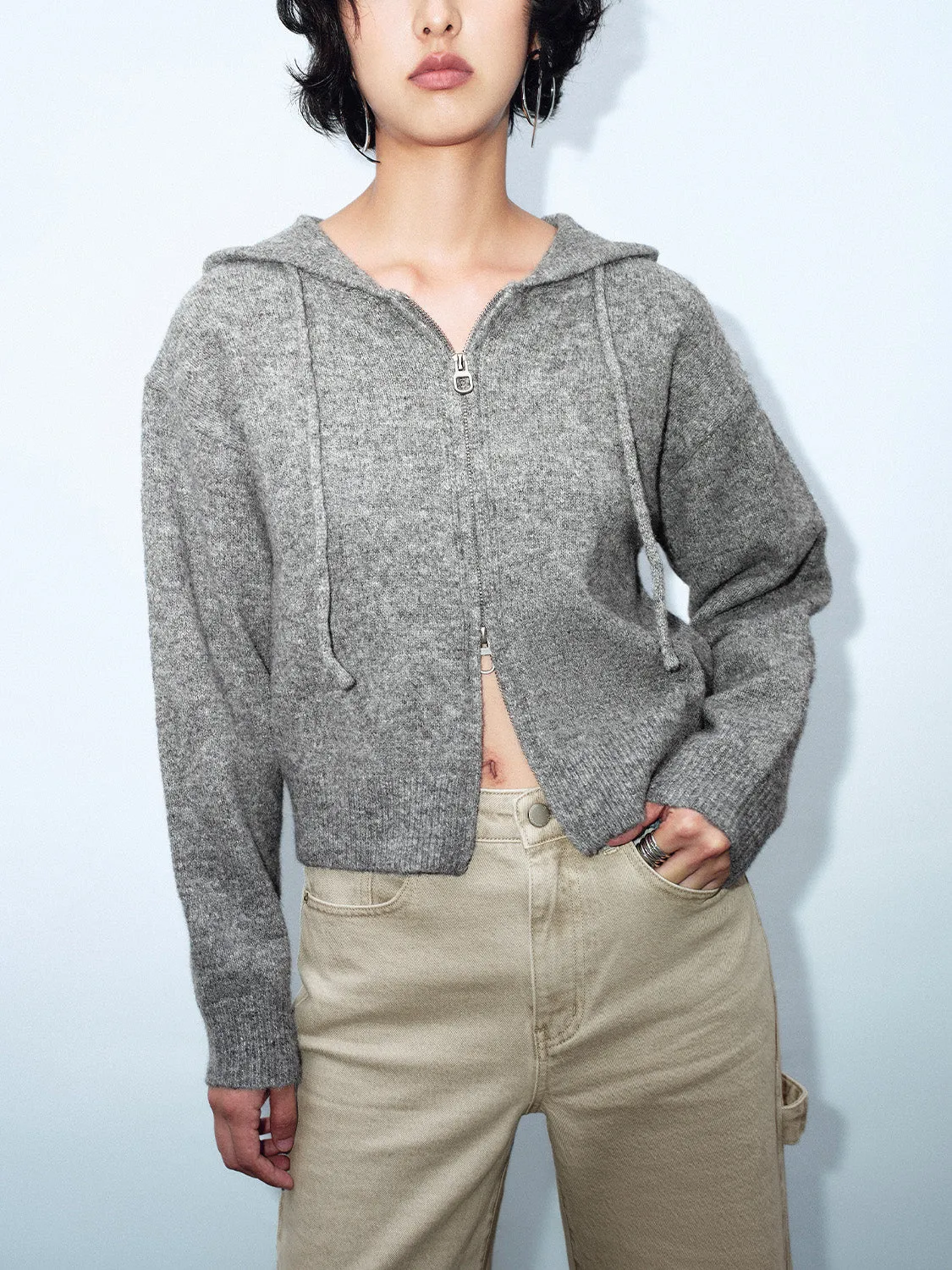 Crew Neck Loose Knitted Cardigans