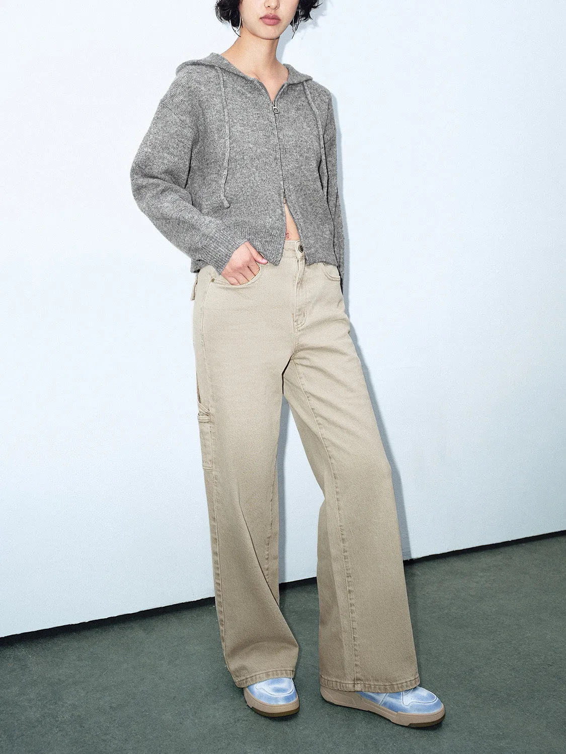 Crew Neck Loose Knitted Cardigans
