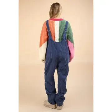 Denim Blue Cozy Soft Corduroy Overalls
