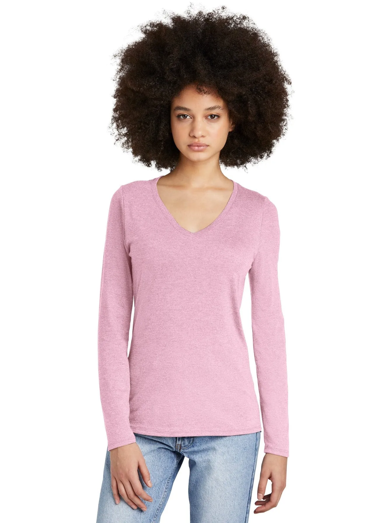District Ladies Perfect Tri Long Sleeve V-Neck Tee