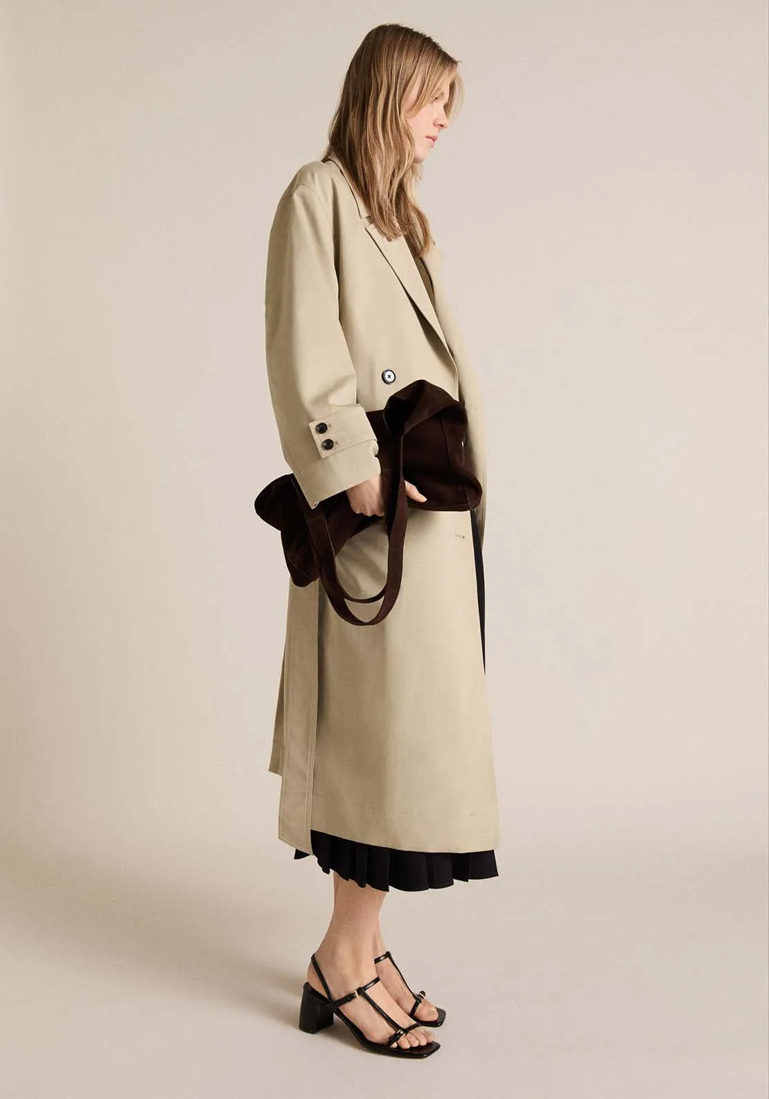 Double-button trench coat - Beige/khaki