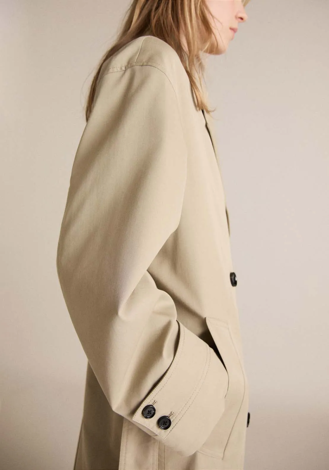 Double-button trench coat - Beige/khaki