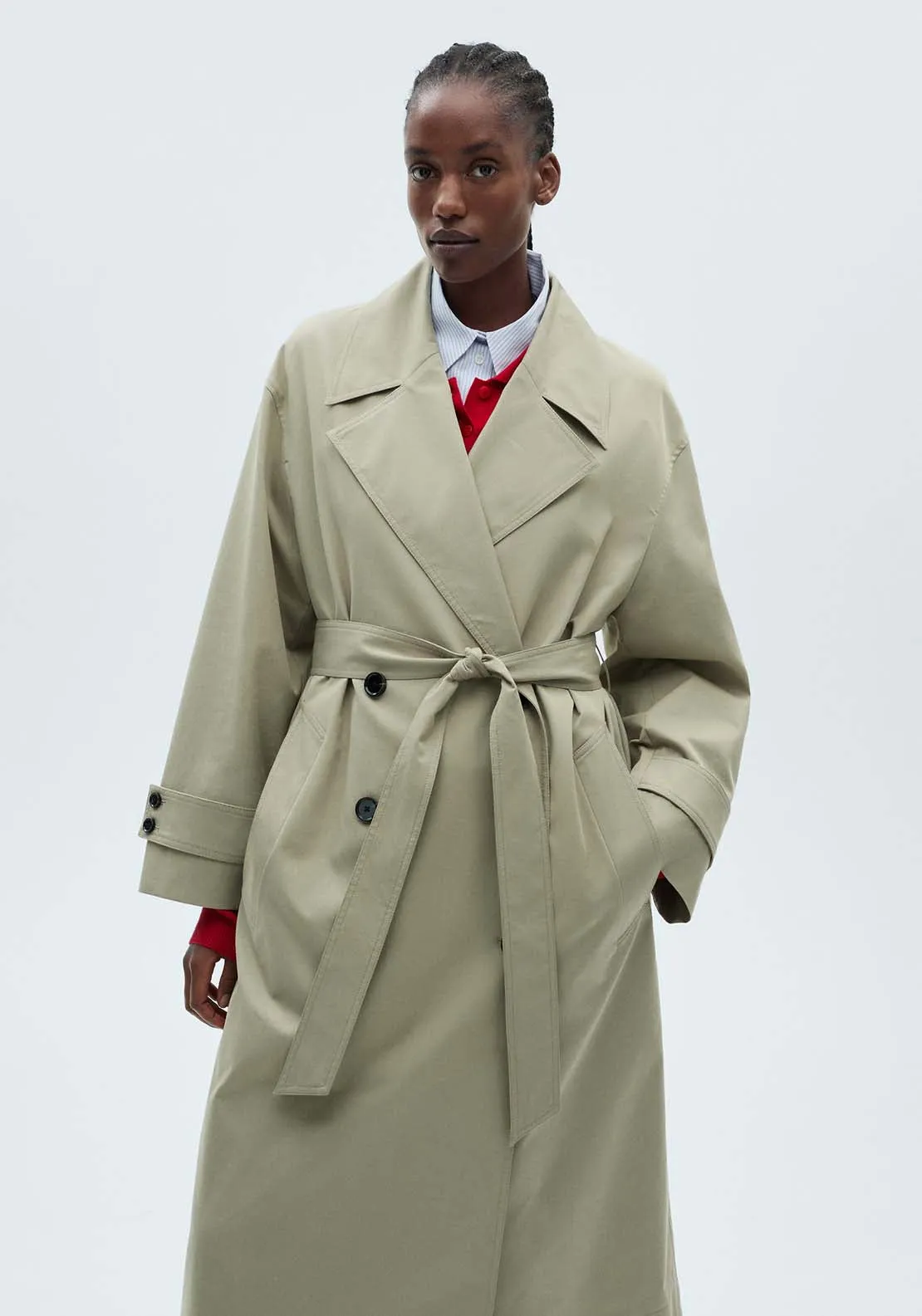 Double-button trench coat - Beige/khaki