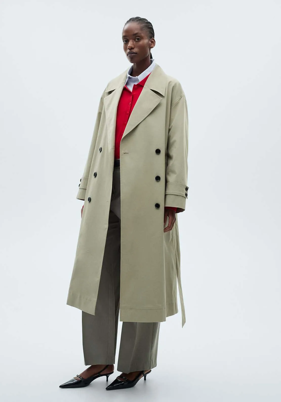 Double-button trench coat - Beige/khaki
