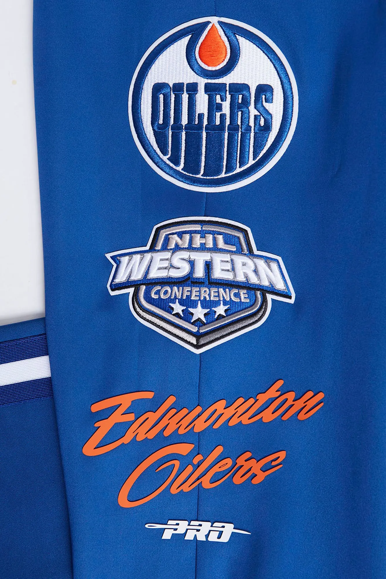 Edmonton Oilers Pro Standard Fast Lane Blue Track Pants