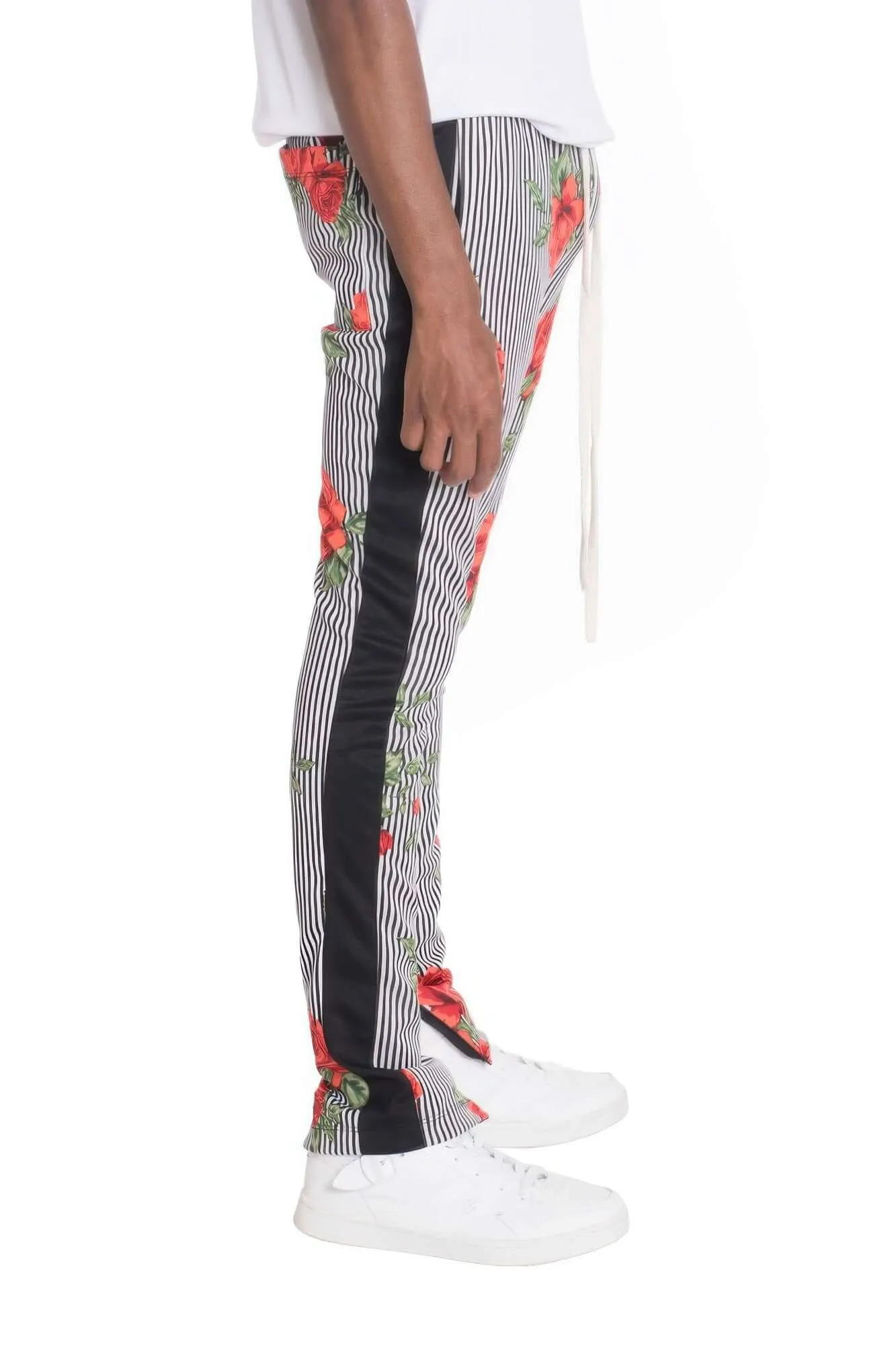 Flower Stripes Track Pants