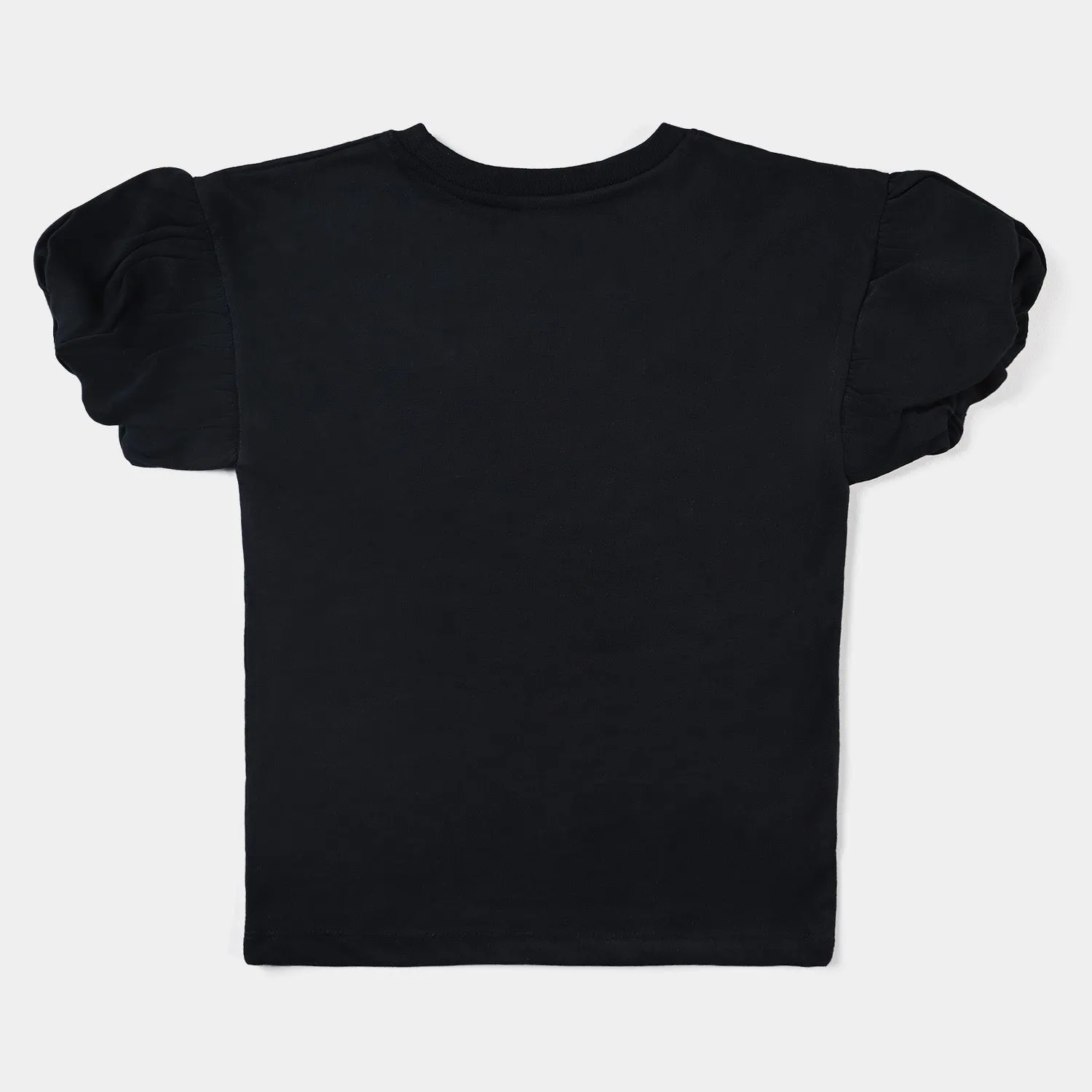 Girls Cotton Jersey T-Shirt H/S Smiley World-Jet Black