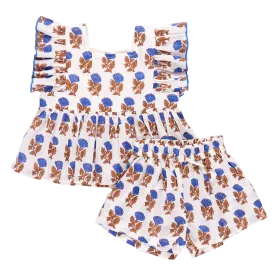 Girls Elsie 2-Piece Set - Blue Flower Drop