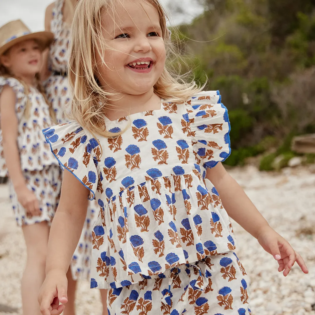 Girls Elsie 2-Piece Set - Blue Flower Drop