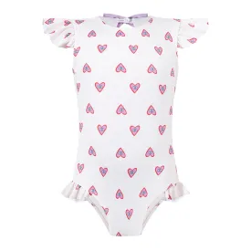 Hearts Girls One Piece Swimsuit