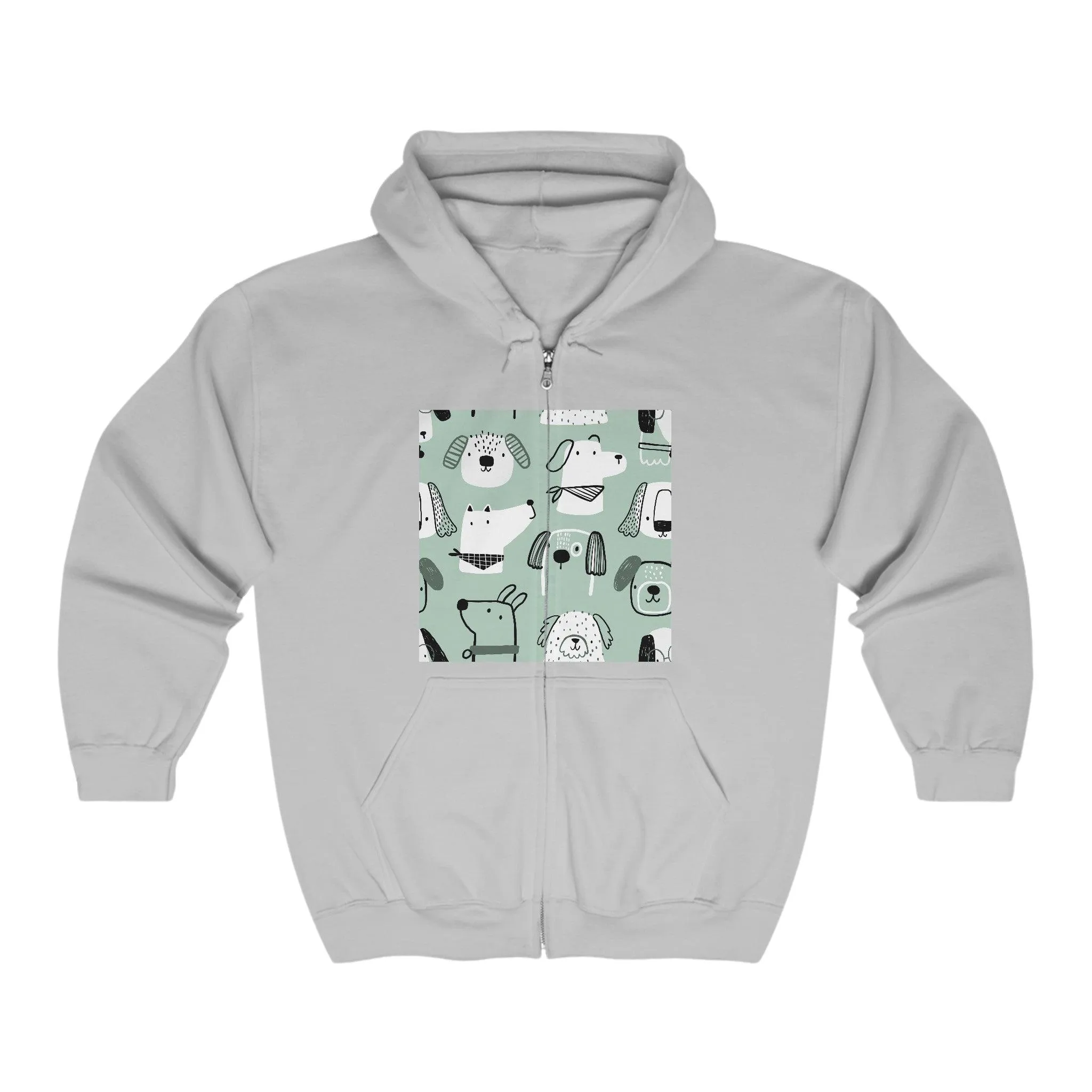 Illustrated Doggers Unisex Heavy Blend™ Full Zip Hooded Sweatshirt