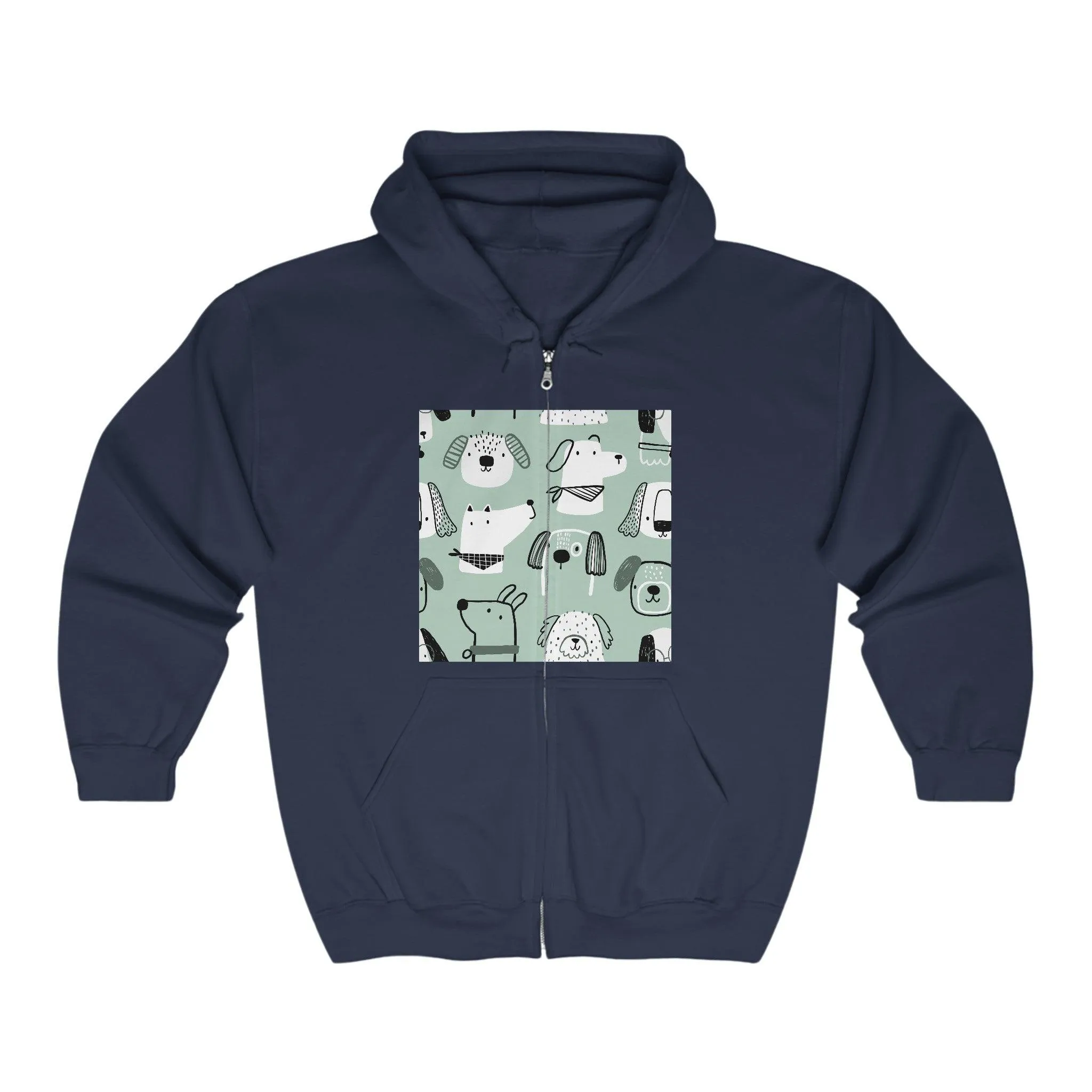 Illustrated Doggers Unisex Heavy Blend™ Full Zip Hooded Sweatshirt