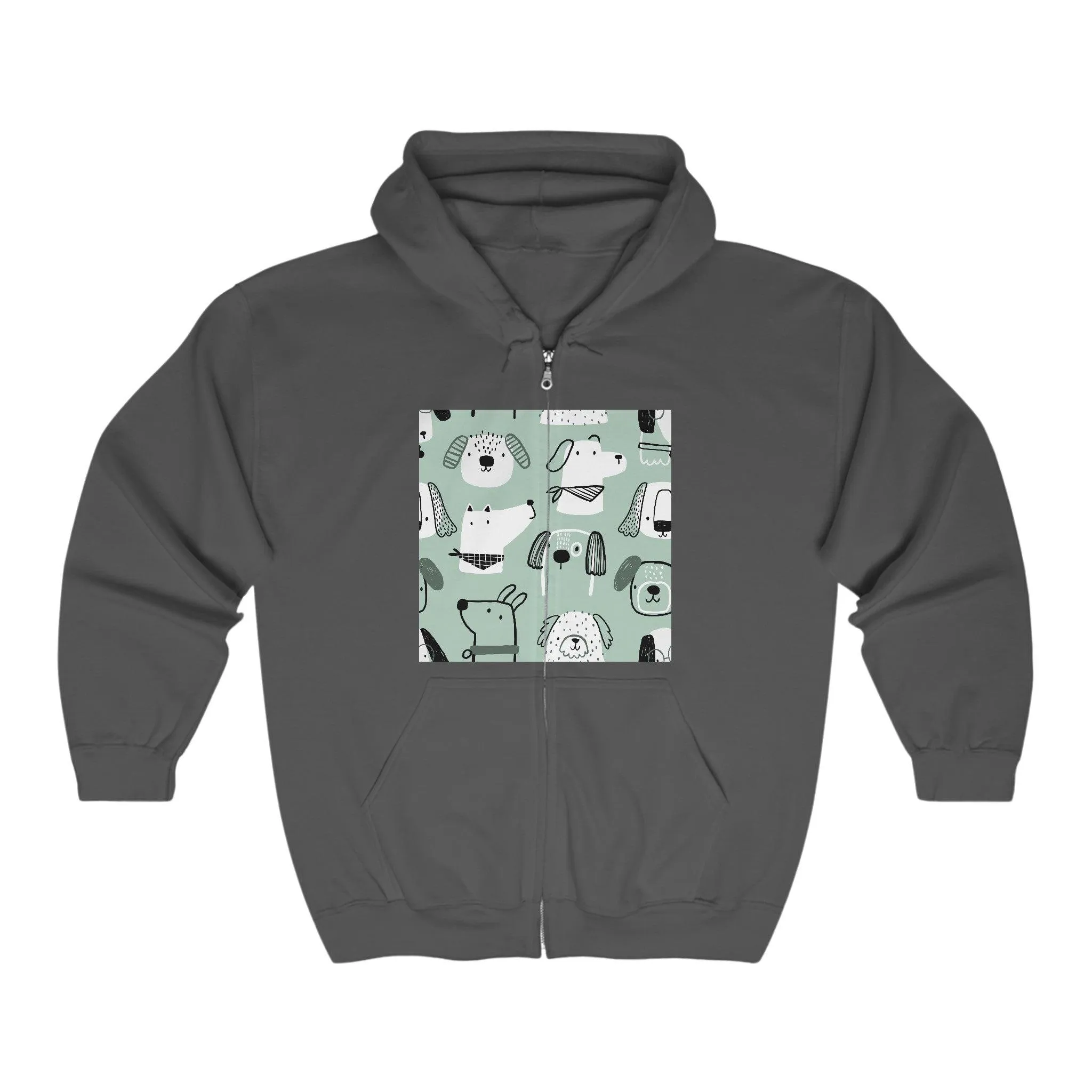 Illustrated Doggers Unisex Heavy Blend™ Full Zip Hooded Sweatshirt