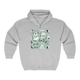 Illustrated Doggers Unisex Heavy Blend™ Full Zip Hooded Sweatshirt