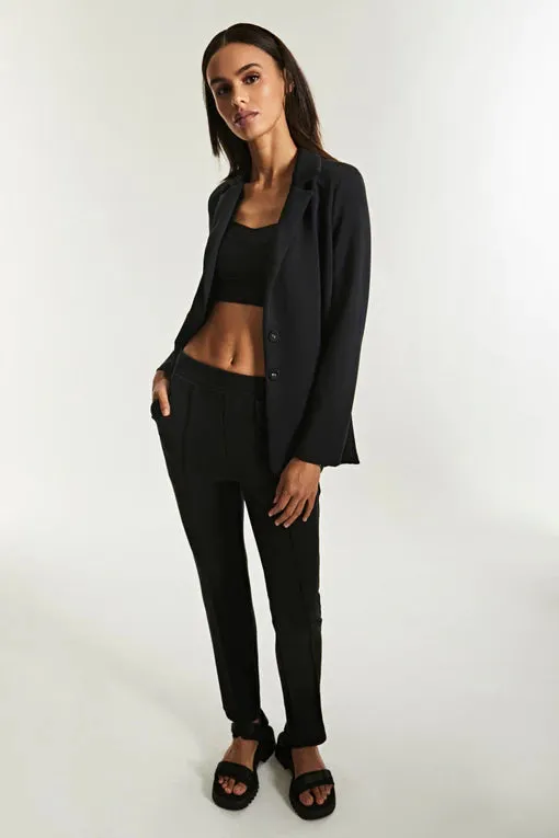 Kenzie Pintuck Straight Leg Pant Black - Lanston