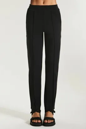 Kenzie Pintuck Straight Leg Pant Black - Lanston