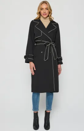 Longline Trench Coat - Black