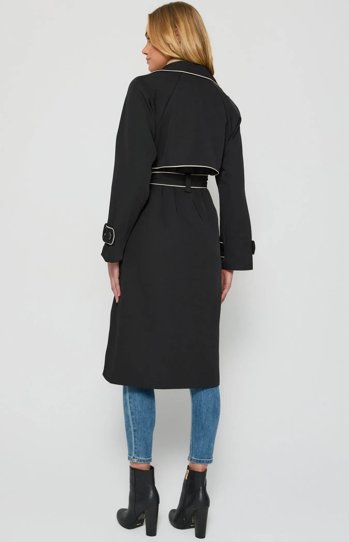 Longline Trench Coat - Black