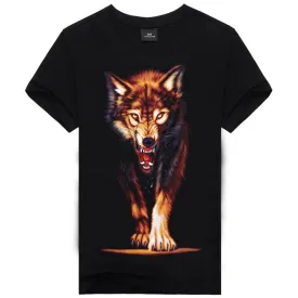 Men T-shirt 3d Print Nightmare Tiger Short-Sleeved
