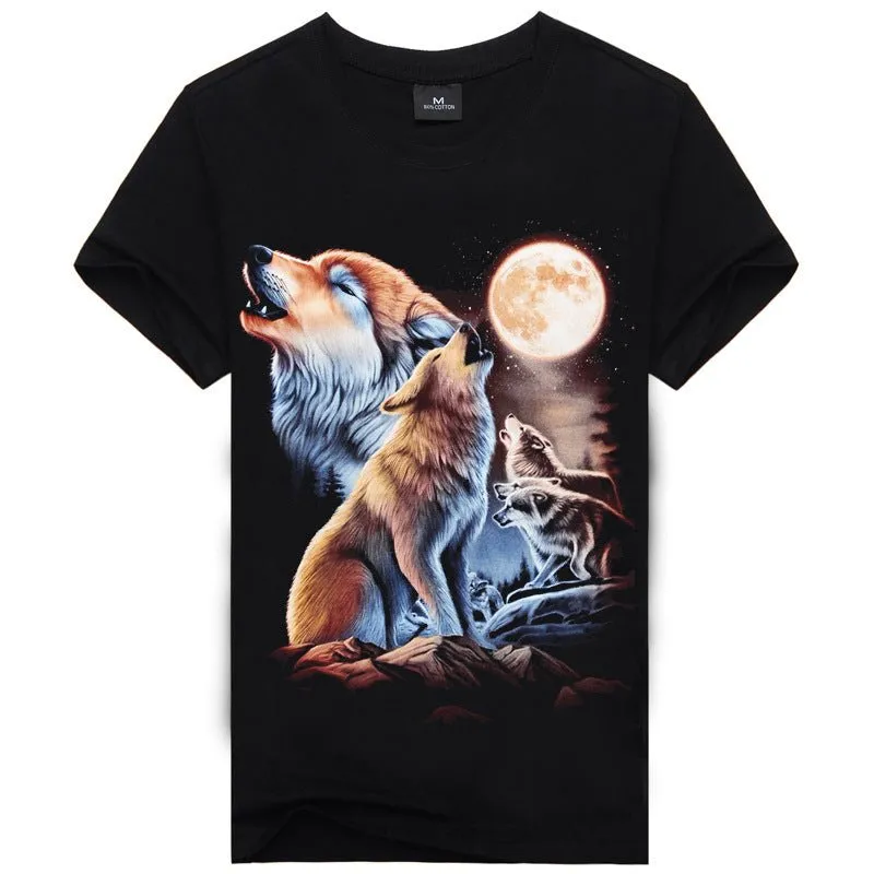 Men T-shirt 3d Print Nightmare Tiger Short-Sleeved
