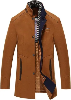 Men's Classic Wool Trench Overcoat