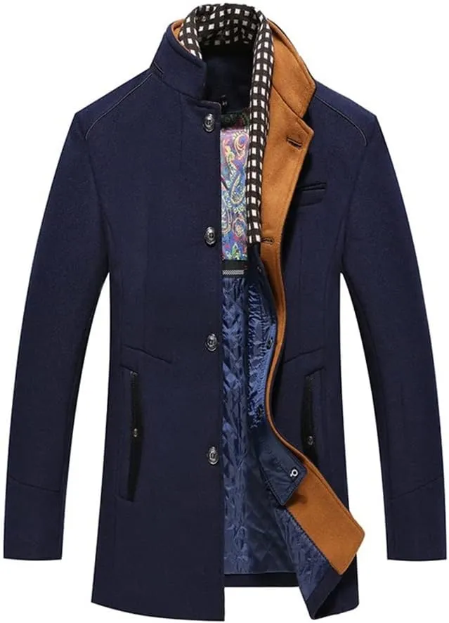 Men's Classic Wool Trench Overcoat