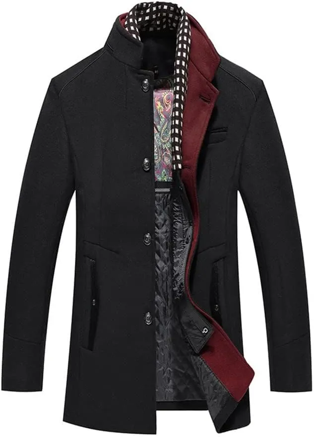 Men's Classic Wool Trench Overcoat