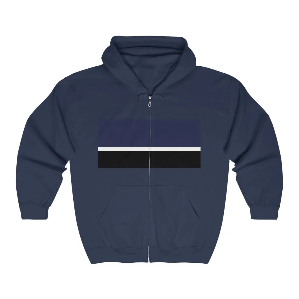 Mens Multi Strip Heavy Blend Zip Up Hoodie