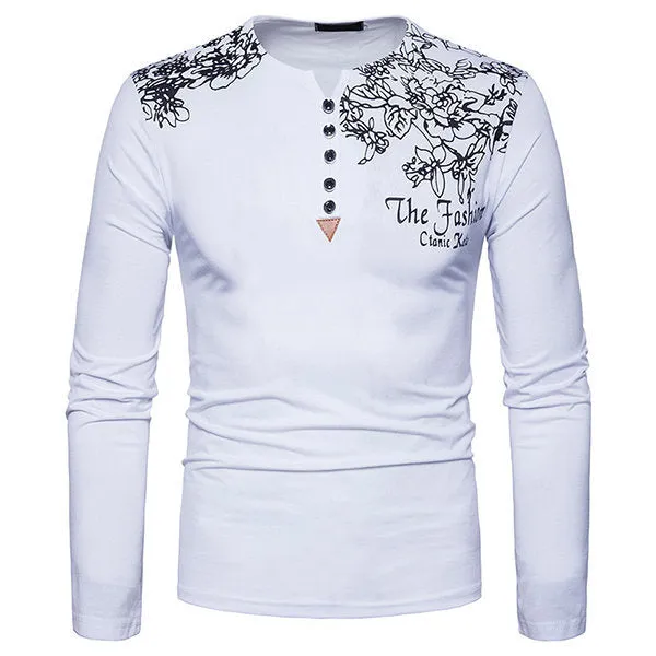 Mens Printed Pattern Casual Cotton T-Shirts