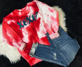 MidWest Tees - Pink Tie Dye Foil XOXO