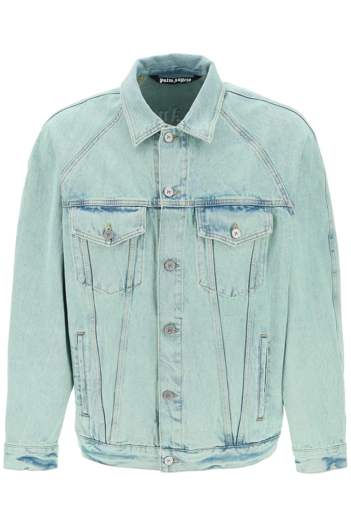 "denim overdye jacket PMYE038S24DEN001 MINT OFF WHITE