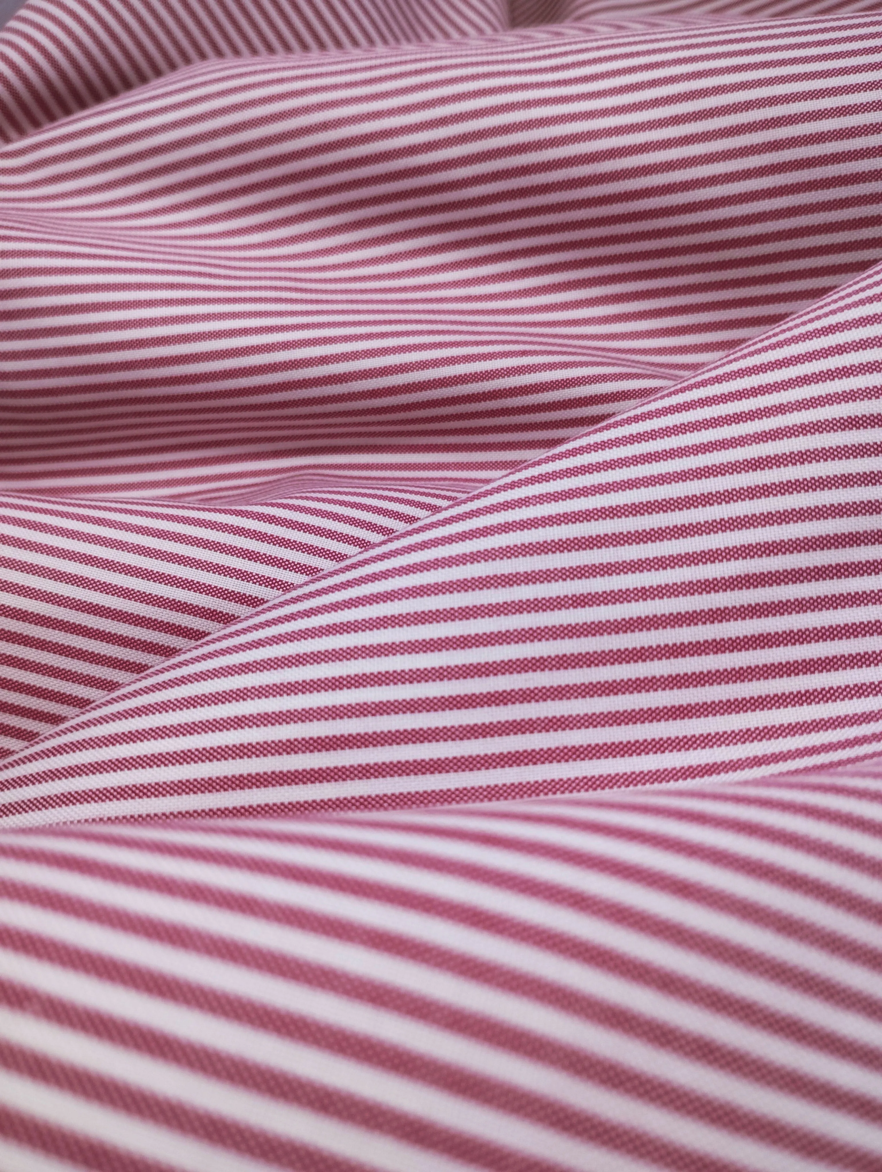 RED CORAL STRIPE POPLIN MEN'S BESPOKE SHIRT