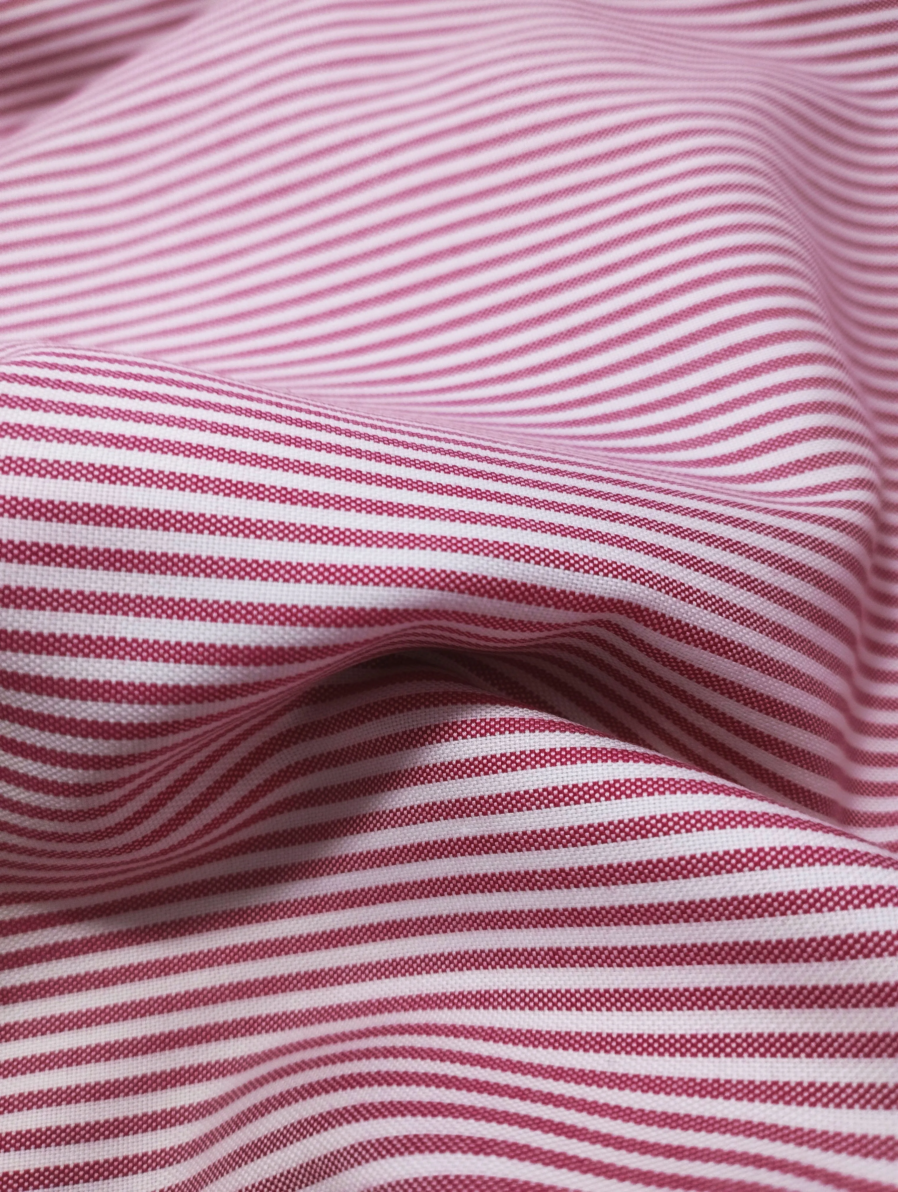 RED CORAL STRIPE POPLIN MEN'S BESPOKE SHIRT