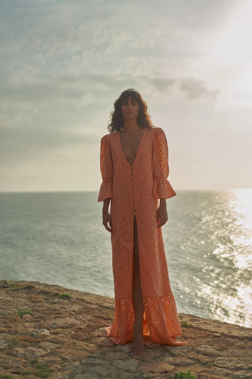 Serrana Eyelet Tunic / Apricot