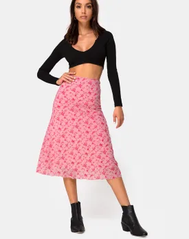 Taura Skirt in Love Bloom Pink Flock