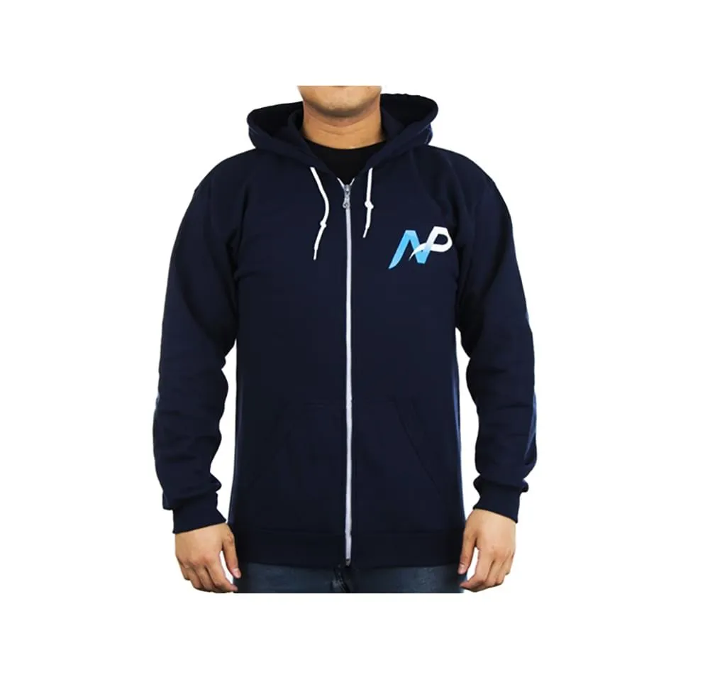 Team NP Logo Blue Zip-Up Men's Hoodie