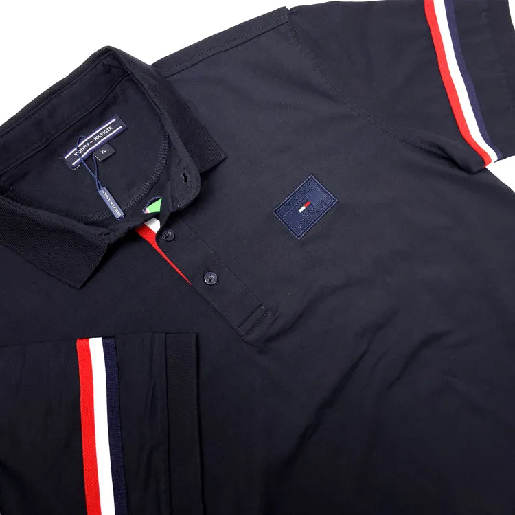 THF designer banded polo shirt | Navy Blue